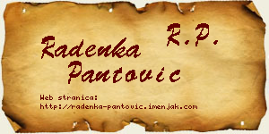 Radenka Pantović vizit kartica